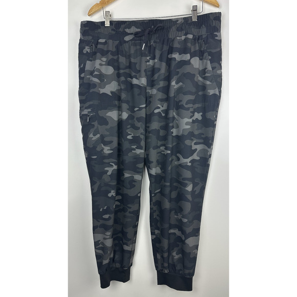 Chicos Zenergy Camo Joggers Black Gray Camouflage Cargo Leisure 3.5 Plus Size 18 - Picture 2 of 11